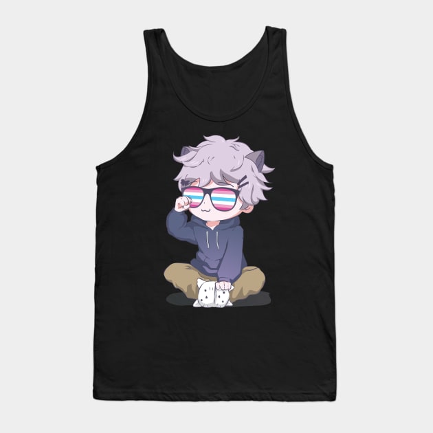 Femboy Chibi Anime Boy Kawaii Neko Gift Tank Top by Alex21